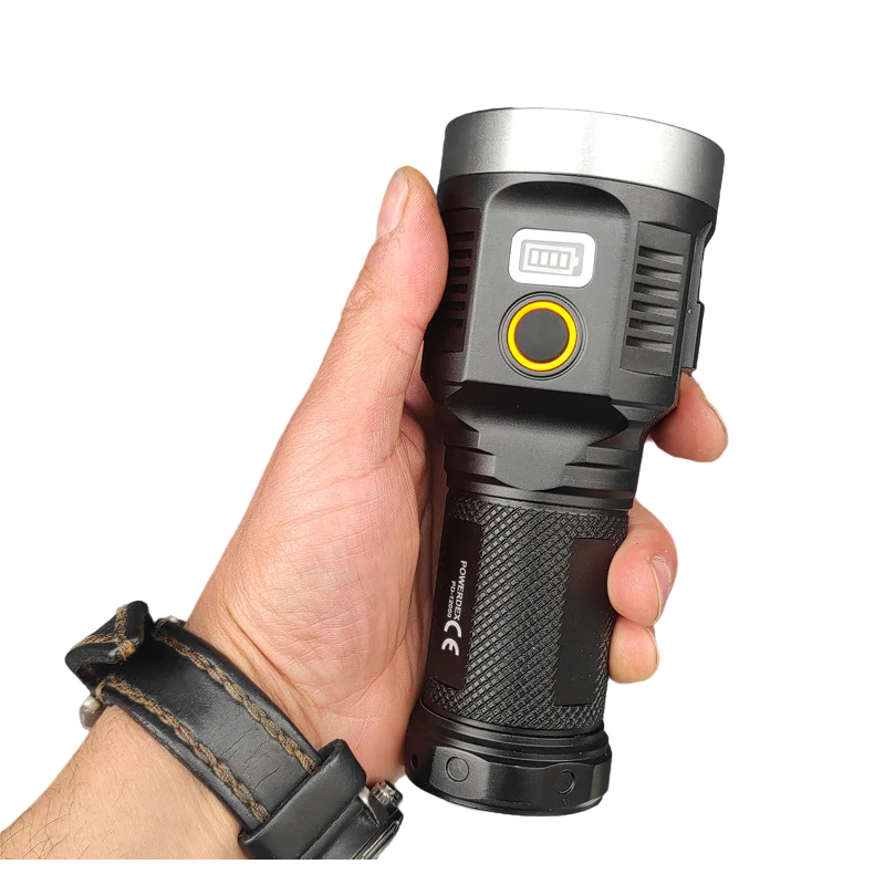 Powerdex PD-12000 Su Geçirmez 40 Watt 4000 Lümen Süper Güçlü LED Profesyonel Şarjlı El Feneri