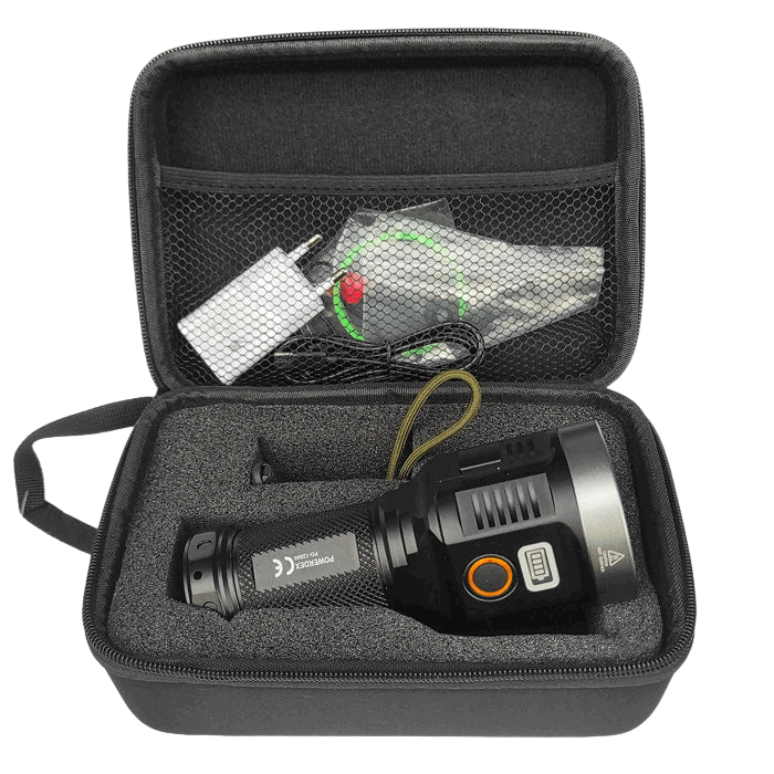 Powerdex PD-12000 Su Geçirmez 40 Watt 4000 Lümen Süper Güçlü LED Profesyonel Şarjlı El Feneri