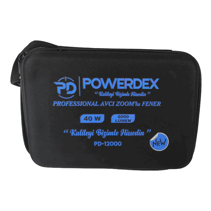 Powerdex PD-12000 Su Geçirmez 40 Watt 4000 Lümen Süper Güçlü LED Profesyonel Şarjlı El Feneri