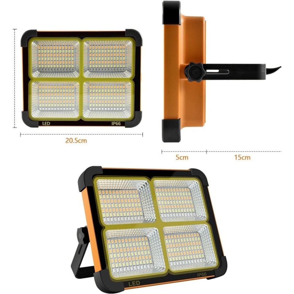 Powerdex PD-6060 LED Güneş Enerjili Şarj Edilebilir Aydılatma Lambası 100W