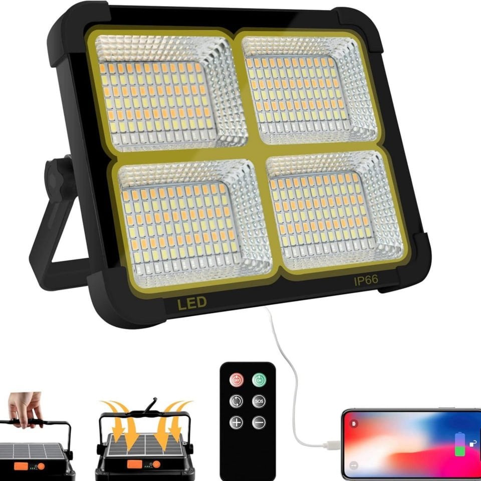 Powerdex PD-6060 LED Güneş Enerjili Şarj Edilebilir Aydılatma Lambası 100W