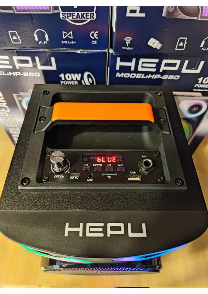 HEPU HP 950 Wood Case Taşınabilir Şarjlı Bluetooth Hoparlör 4 Inc 10W Extra Bass