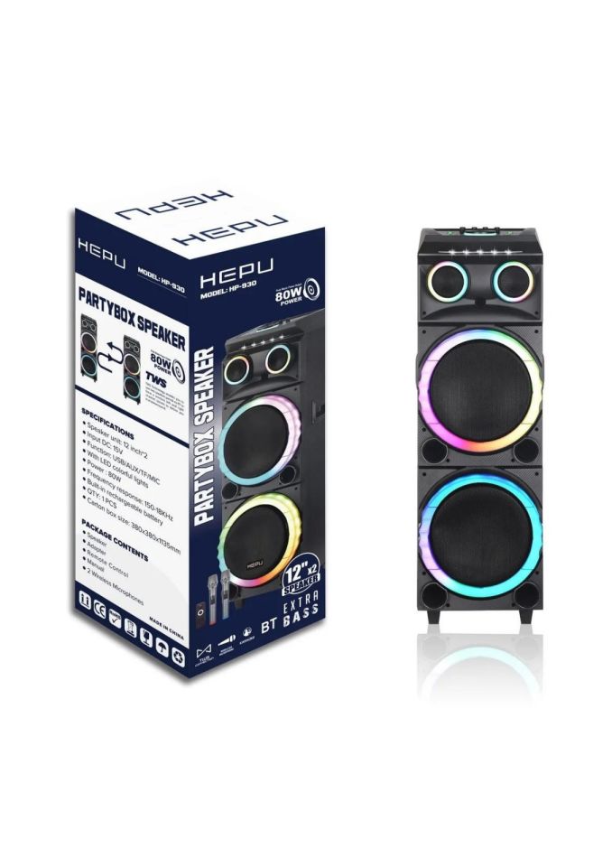 HEPU hp930 Profesyonel Taşınabilir Şarjlı Bluetooth Kule Tipi Parti Hoparlör