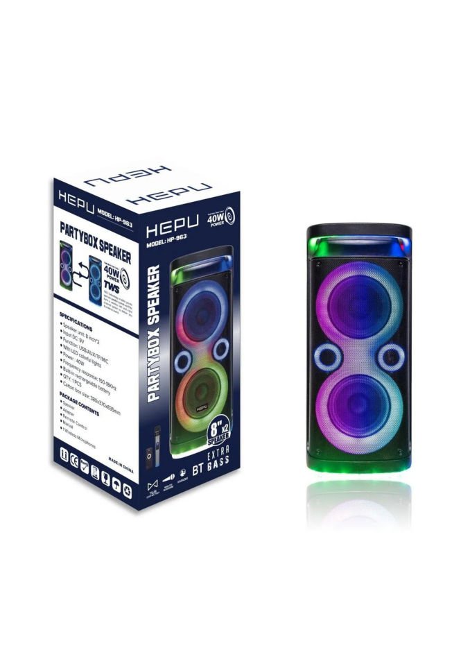 HEPU HP 963 Taşınabilir Şarjlı Bluetooth Parti Hoparlörü Rms 40 w 28 inch