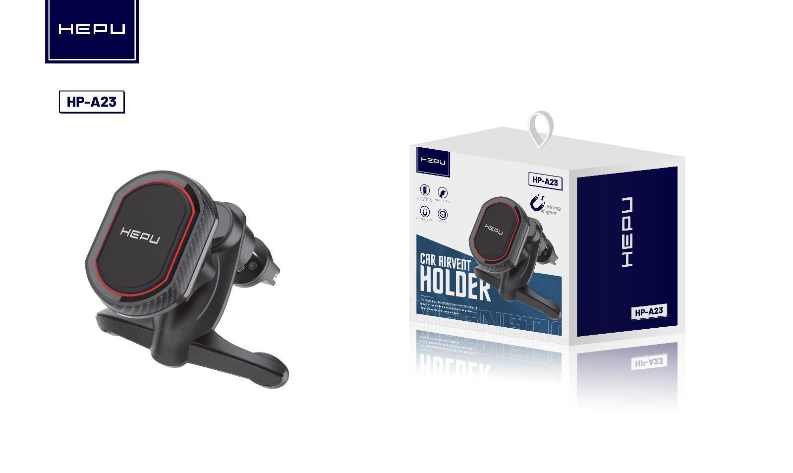 HEPU HP-A23 Mıknatıslı Araç İçi Telefon Tutucu – Havalandırma Tipi + Kompakt Tasarım