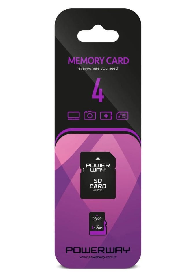 Powerway 4 GB Hafıza Kartı Adaptör Dahil