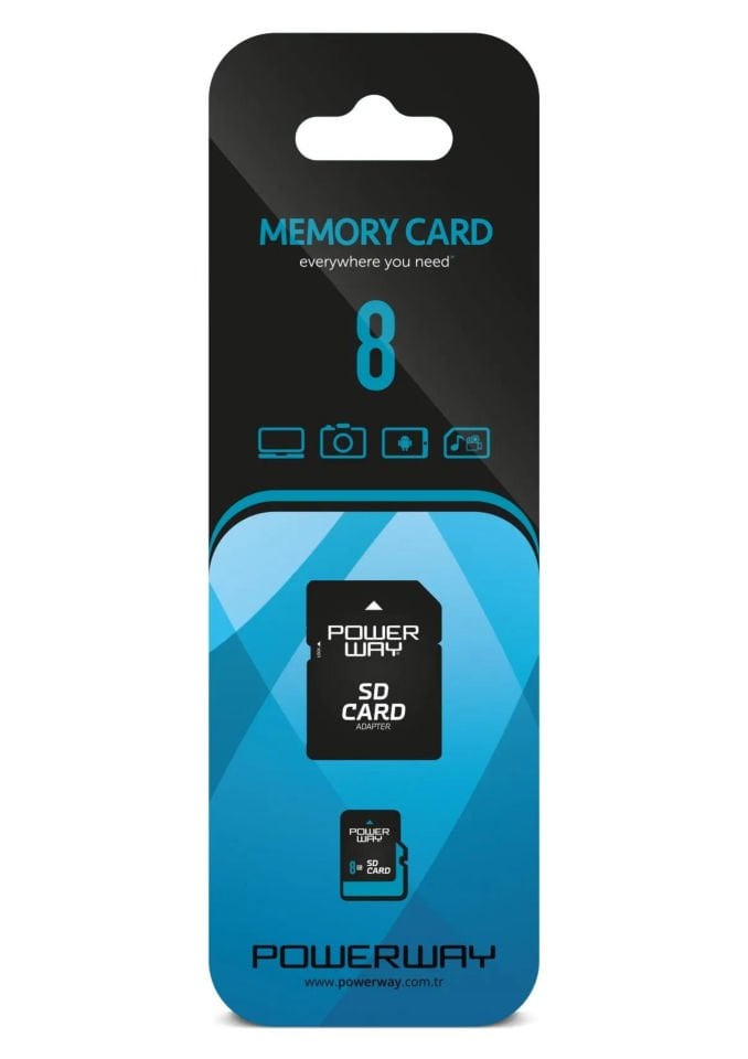 Powerway 8 GB Hafıza Kartı Adaptör Dahil