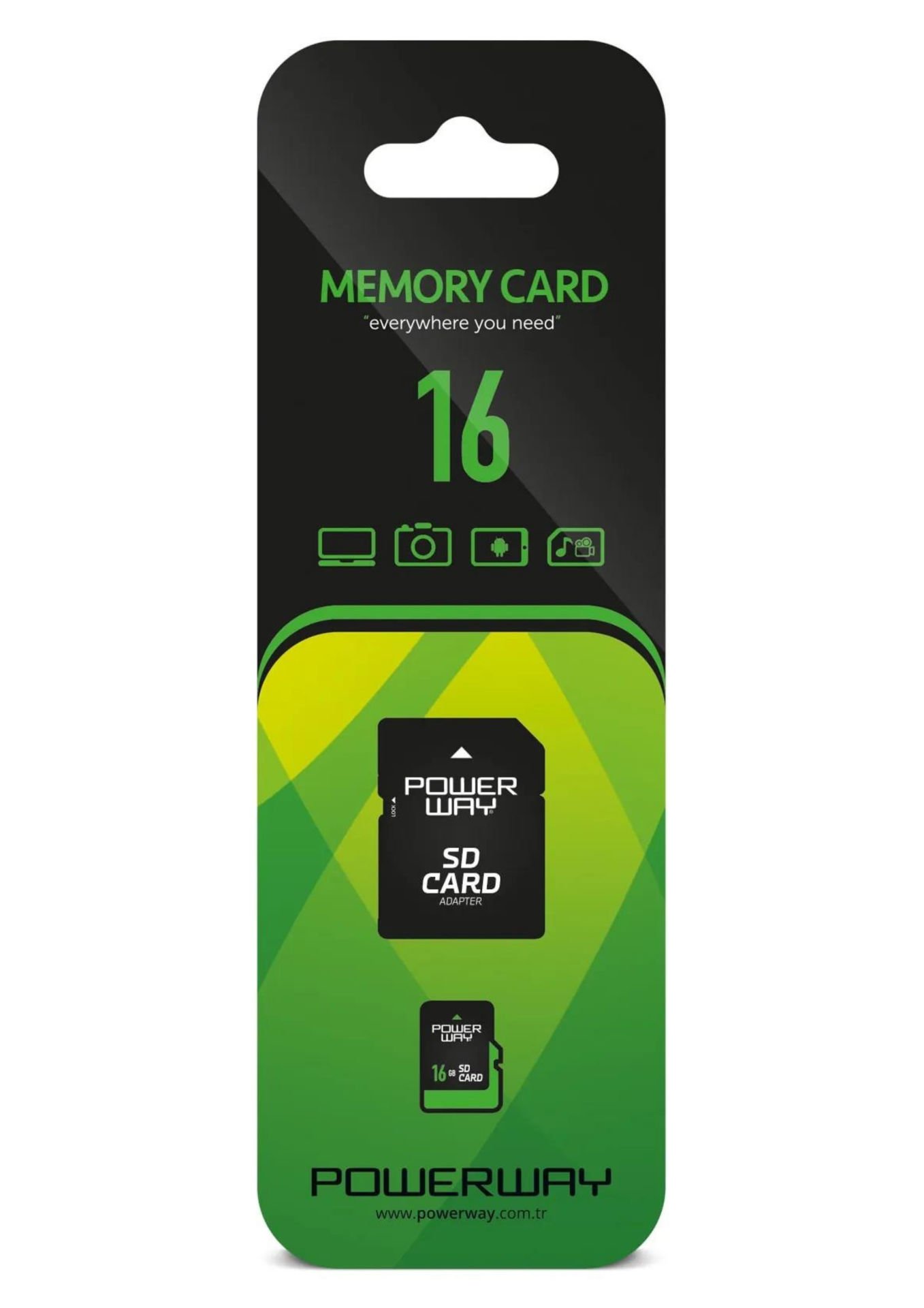 Powerway 16 GB Hafıza Kartı Adaptör Dahil