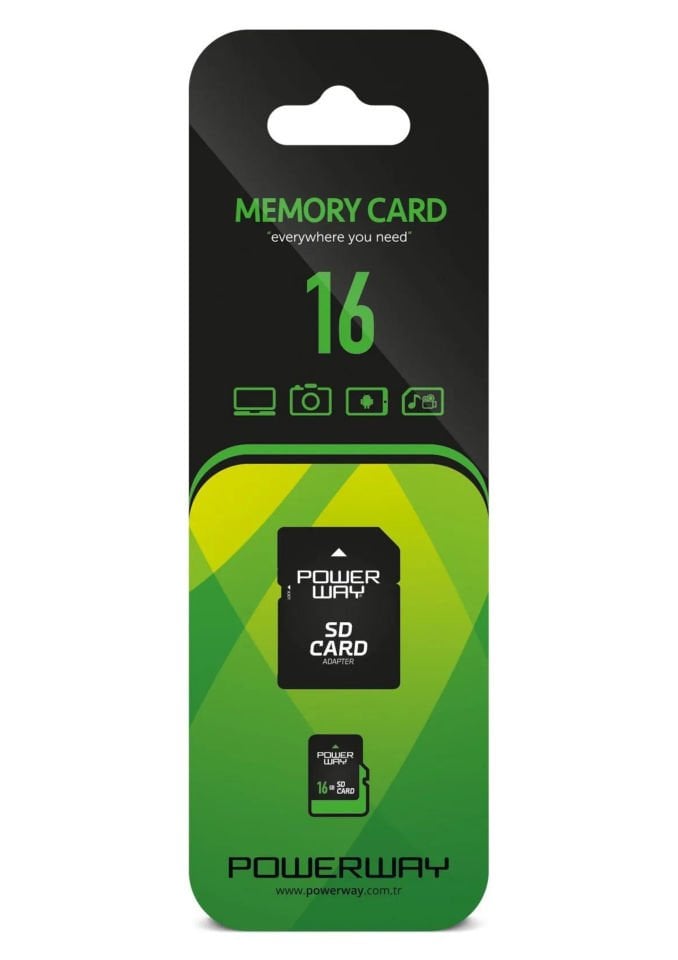 Powerway 16 GB Hafıza Kartı Adaptör Dahil