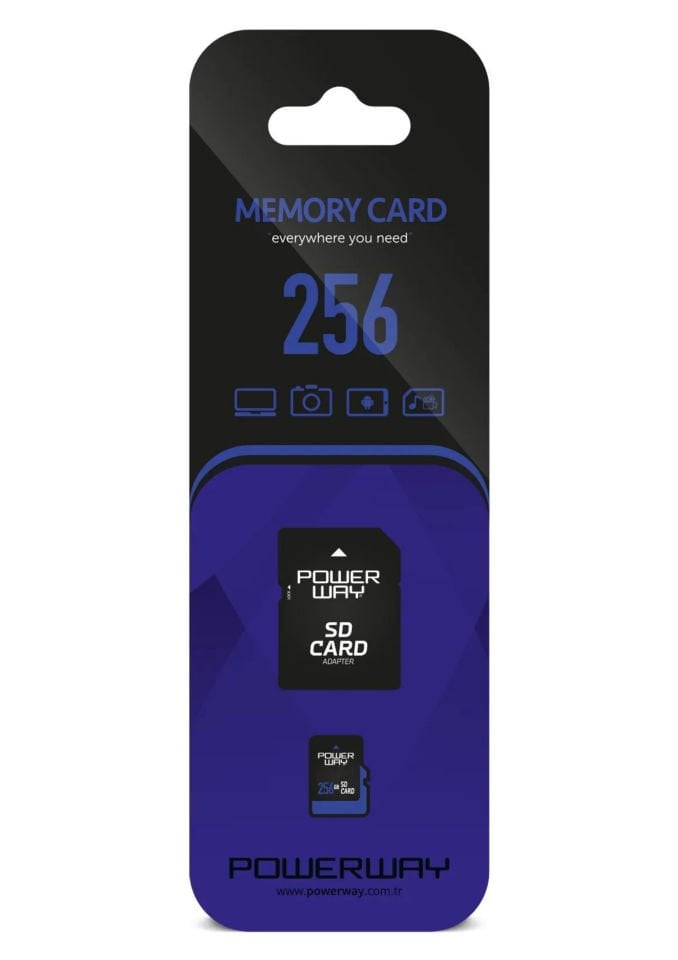 Powerway 256 GB Hafıza Kartı Adaptör Dahil