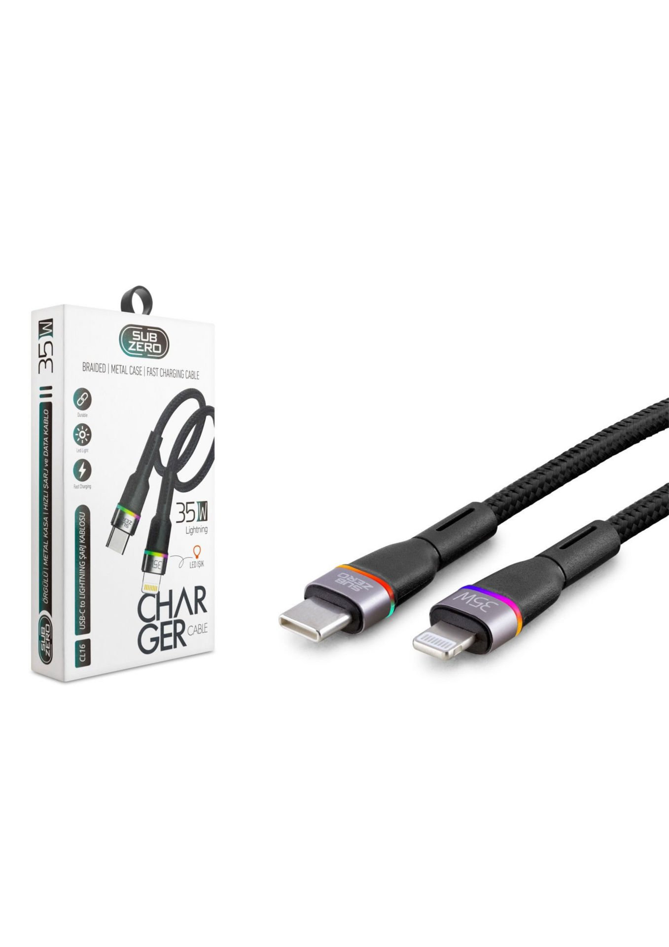 Subzero CL16 USB-C To Lıghtnıng Şarj Kablosu