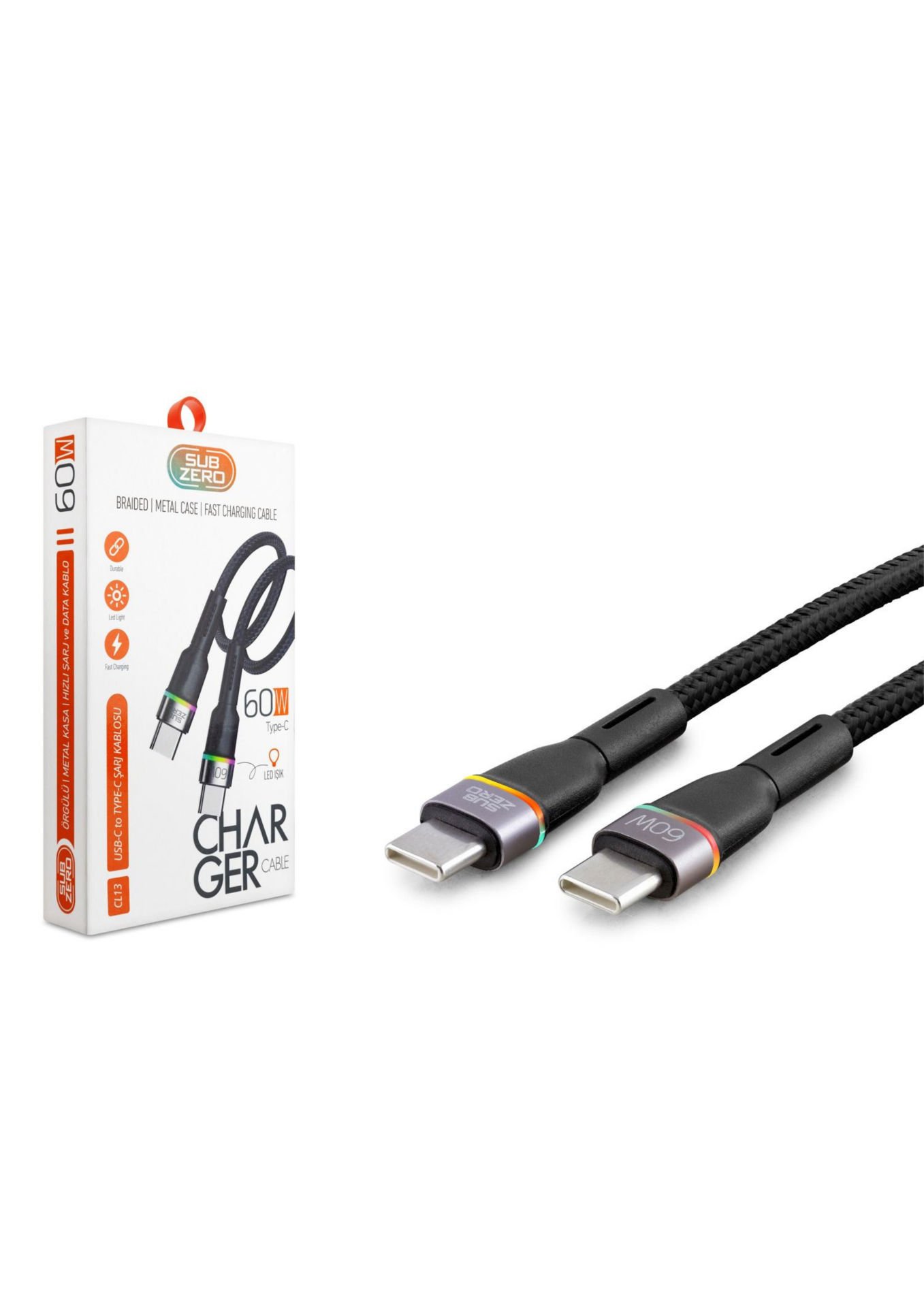 Subzero CL-13 USB-C to TEYP-C Şarj Kablosu