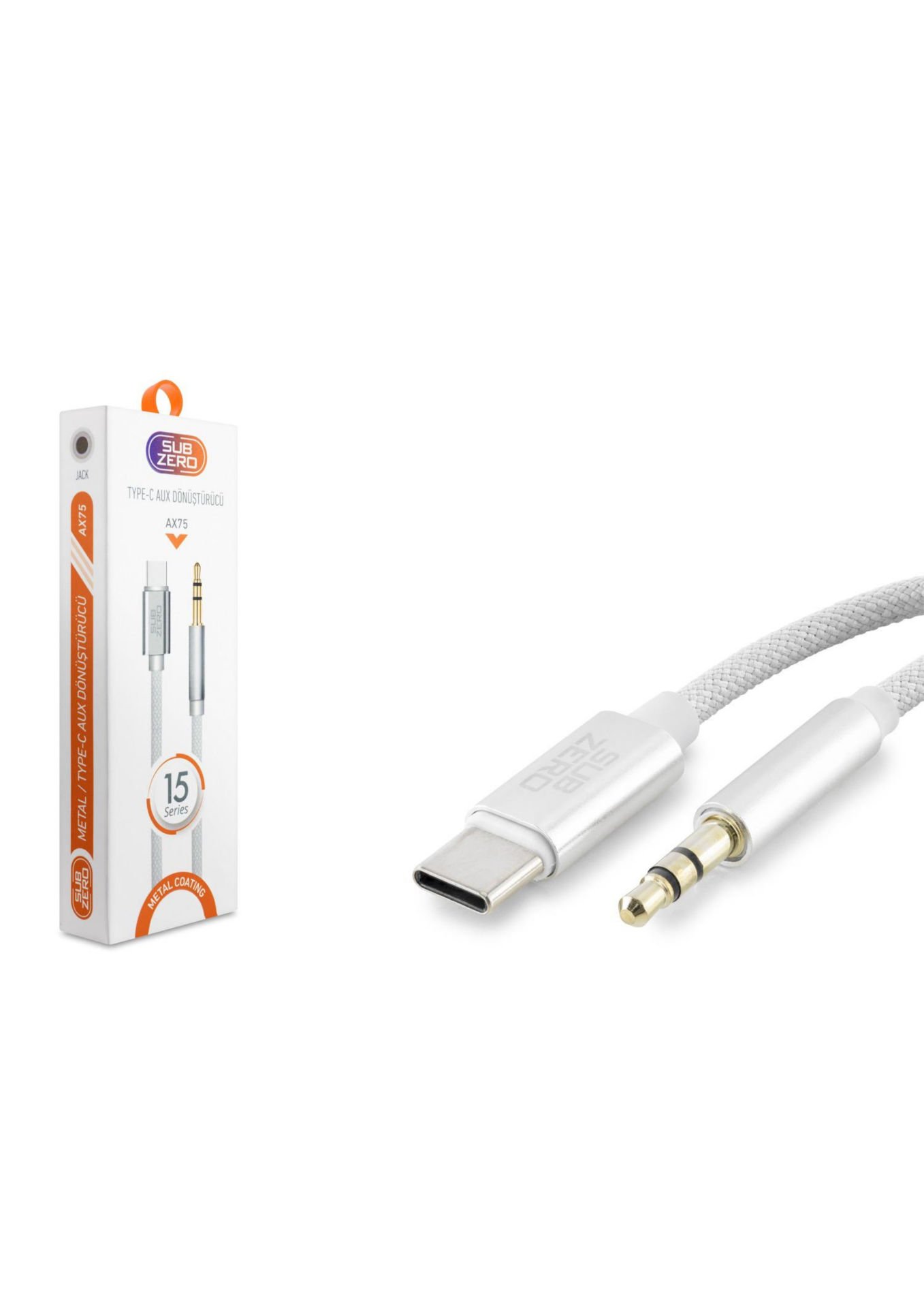 Subzero AX75 Type-C To 3.5 Mm Metal Hasır Aux Kablo
