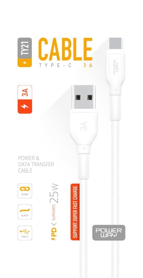 POWERWAY TY21 3A TYPE-C KABLO