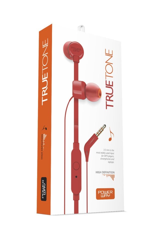 Powerway Truetone Kulak İçi Mikrofonlu Kulaklık Kırmızı