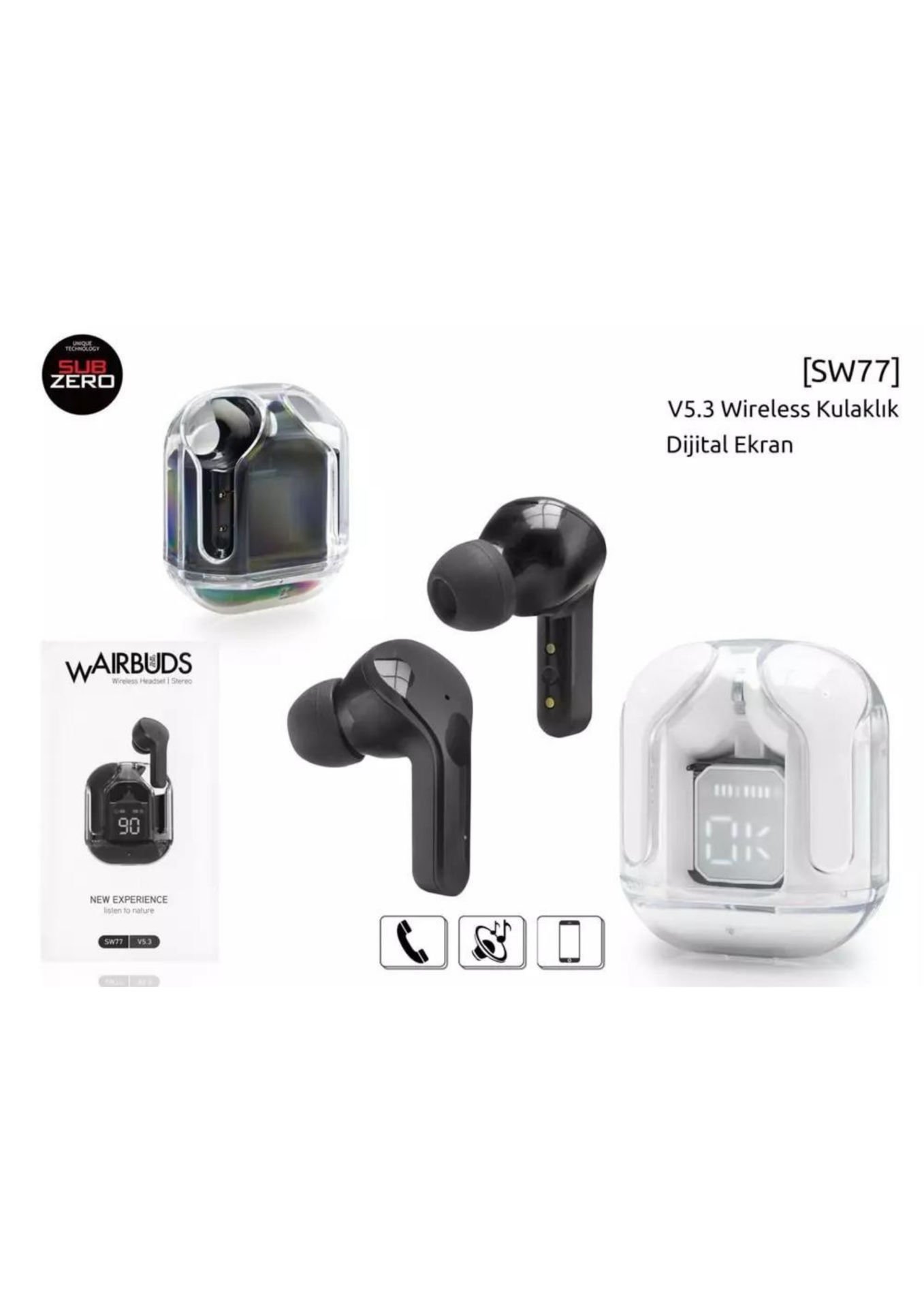 Subzero SW77 Dijital Göstergeli Bkuetooth 5.3 Kulaklık