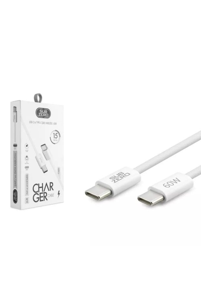 Subzero CL35 60W 1metre İphone15 Type-c To Type-C Pd Şarj Kablosu Örgülü