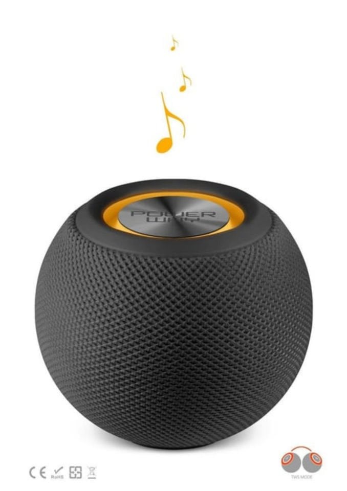 Powerway Voiceball Siyah Usb Aux Micro Girişli Led Işıklı Bluetooth Hoparlör