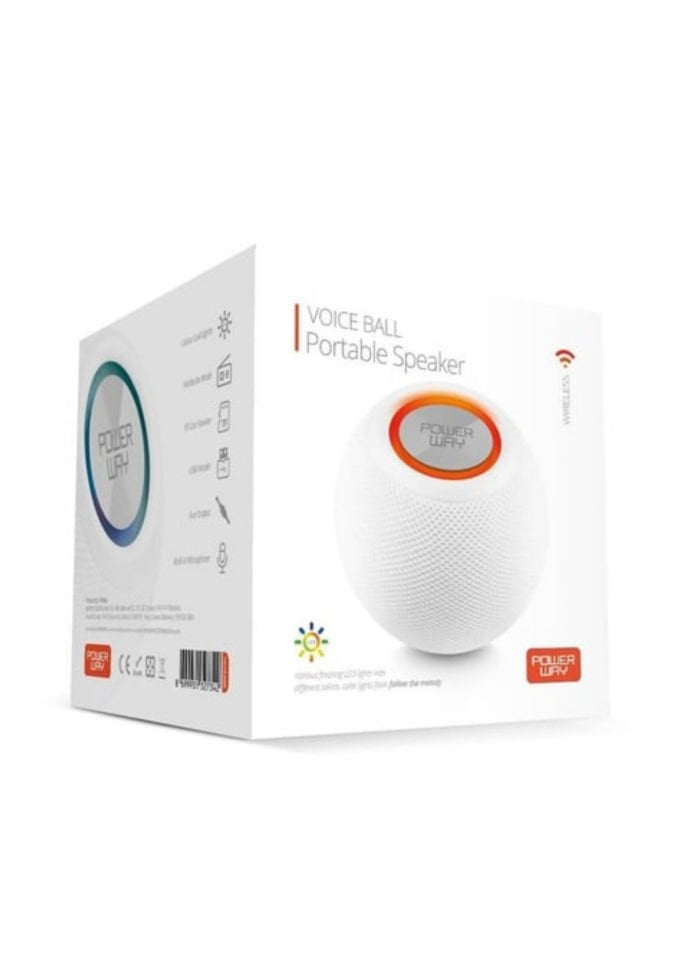 Powerway Voiceball Siyah Usb Aux Micro Girişli Led Işıklı Bluetooth Hoparlör