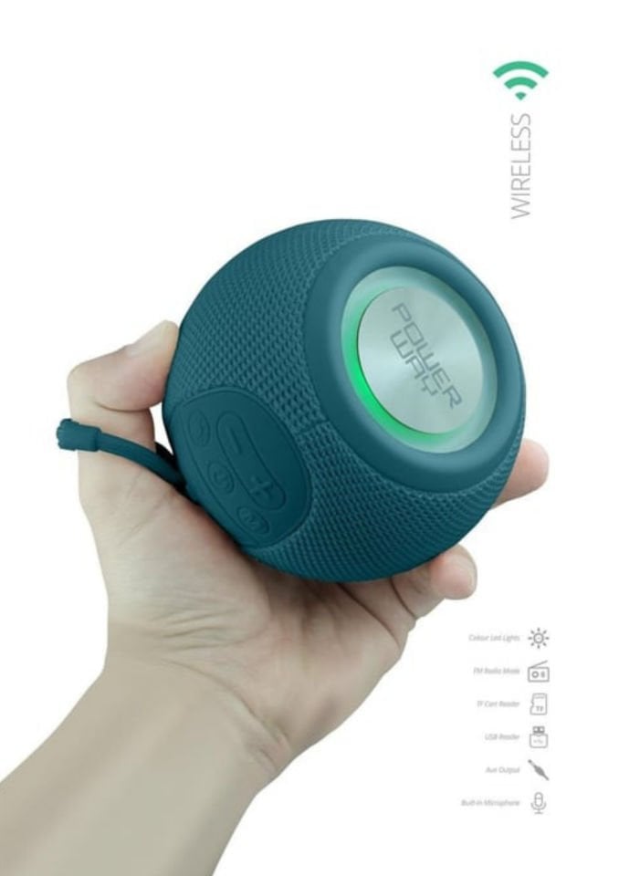 Powerway Voiceball Lacivert Usb Aux Micro Girişli Led Işıklı Bluetooth Hoparlör
