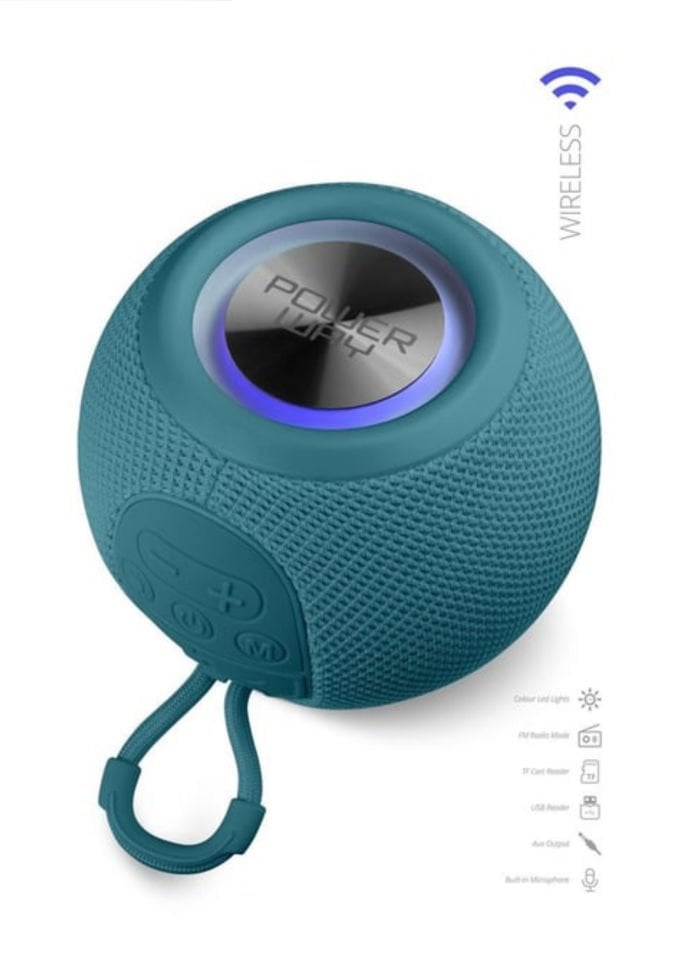 Powerway Voiceball Lacivert Usb Aux Micro Girişli Led Işıklı Bluetooth Hoparlör