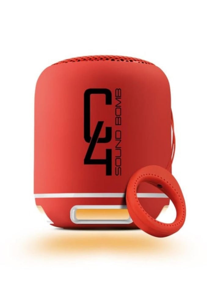 Powerway C4 Kırmızı Bluetooth Hoparlör Sese Duyarlı Led Işık