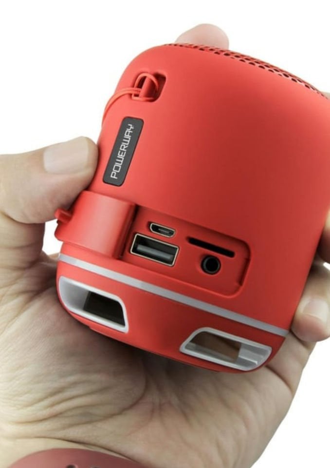 Powerway C4 Kırmızı Bluetooth Hoparlör Sese Duyarlı Led Işık