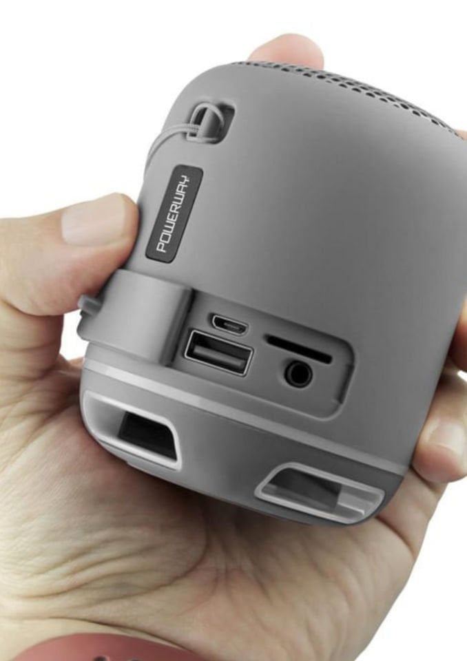 Powerway C4 Gümüş Bluetooth Hoparlör Sese Duyarlı Led Işık