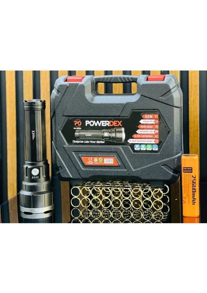 Powerdex PD-13000 Profesyonel Büyük Avcı Feneri 55W 5500 Lümen