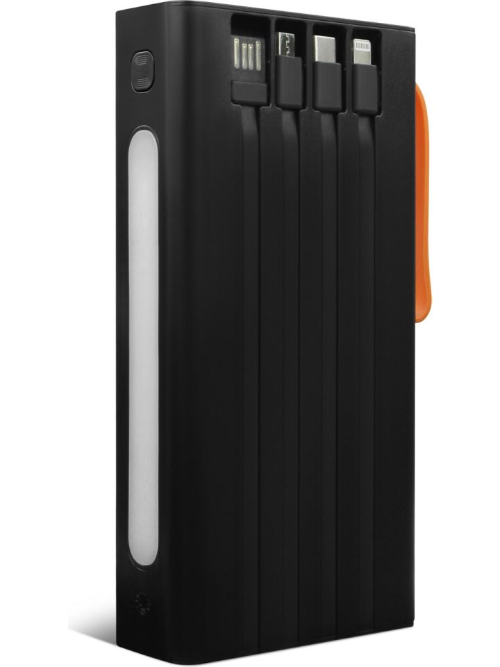 Powerway 30.000 Mah Pd 22.5W Dahili Kablolu Hızlı Şarj LED Fener Gerçek 30.000 Mah QC30S Powerbank