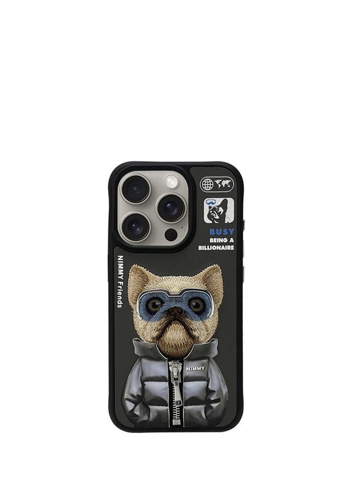 Nimmy iPhone 15 Pro Max Littile Rich Tycoon Series Siyah Telefon Kılıfı