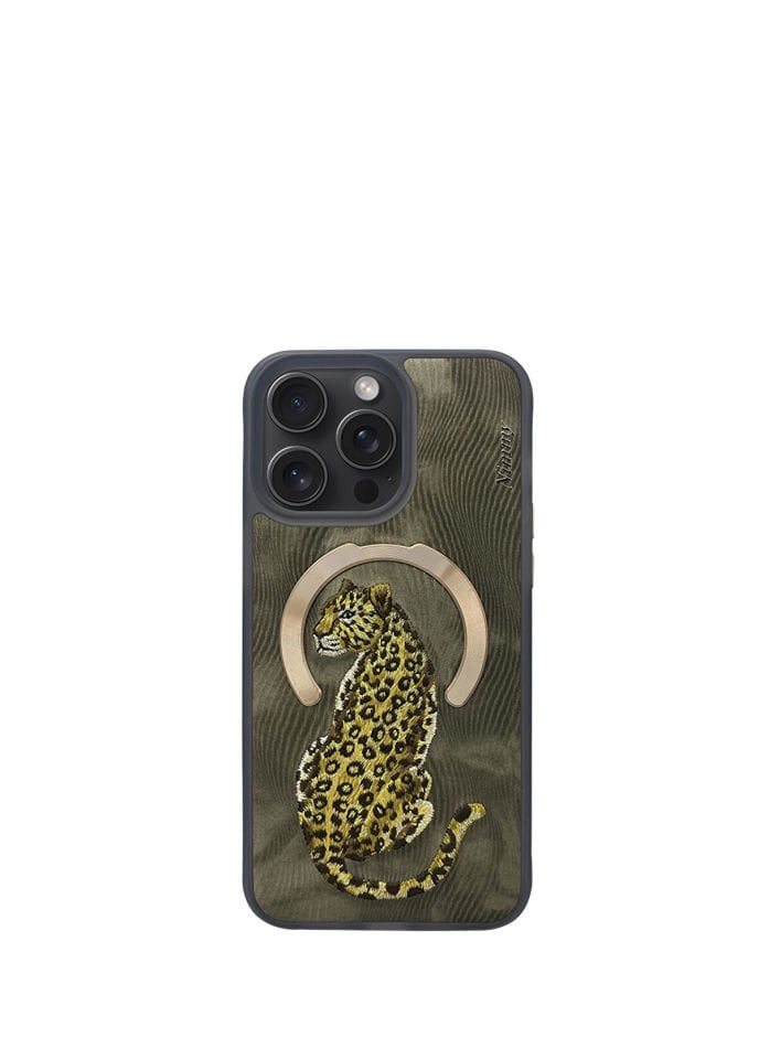Nimmy iPhone 15 Pro Max Uyumlu Leopar Serisi Magsafe Nakış işlemeli Detaylı 3D Kılıf