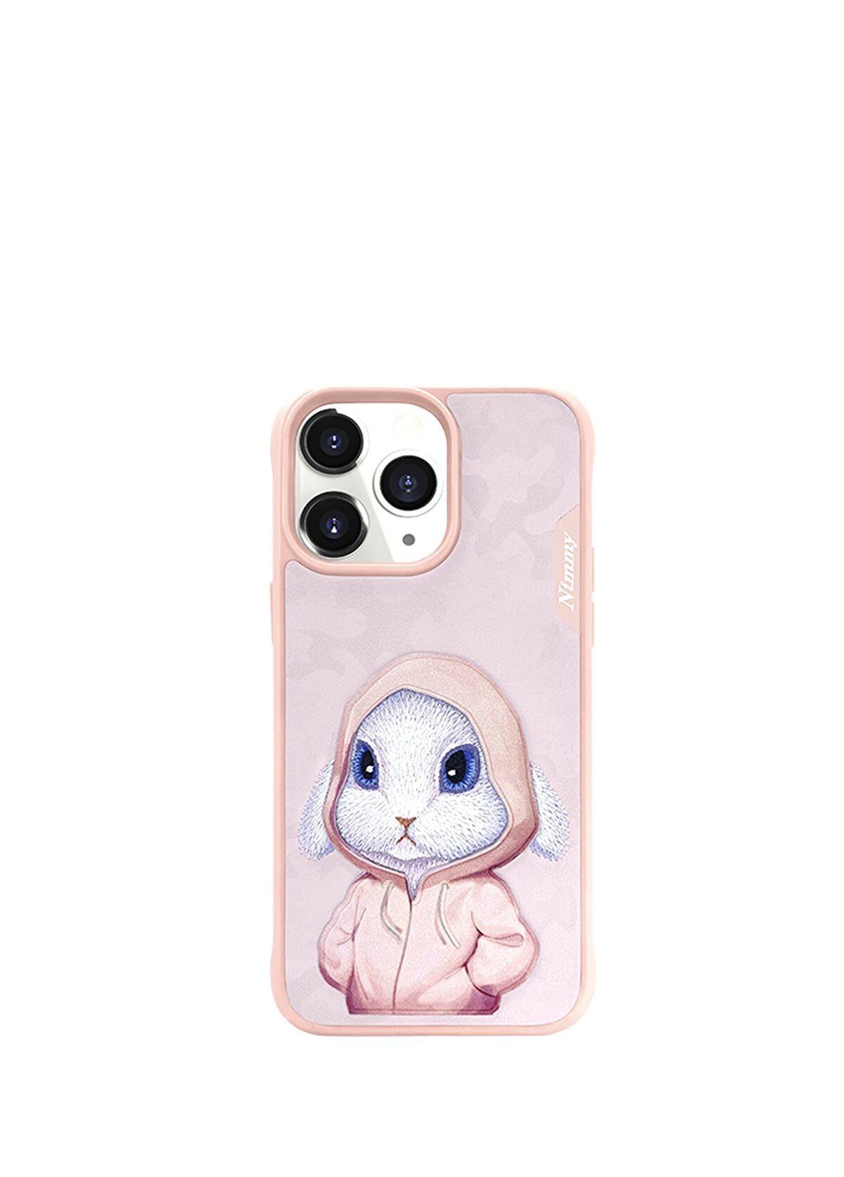 Nimmy iPhone 15 Pro Max Uyumlu Pembe Rabbit Serisi Nakış İşlemeli Detaylı 3D Telefon Kılıfı