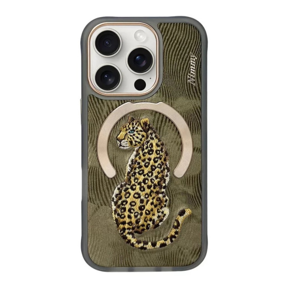 Nimmy iPhone 16 Pro Max Nakışlı Dream Animal Series Magsafe Kılıf – Leopar