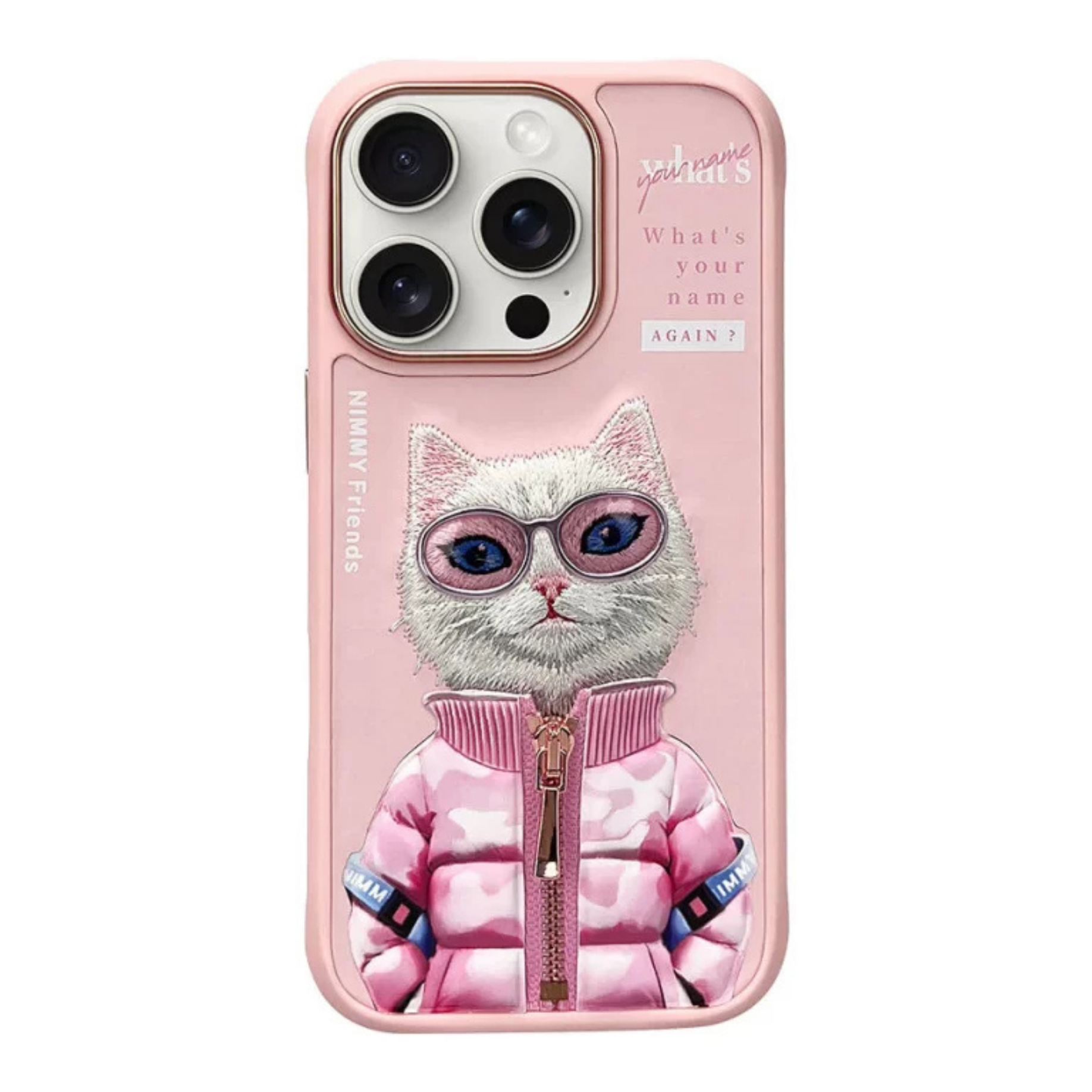 Nimmy  iPhone 16 Pro Max Resmi Nakışlı Ceket Serisi Arka Kapak – Pembe