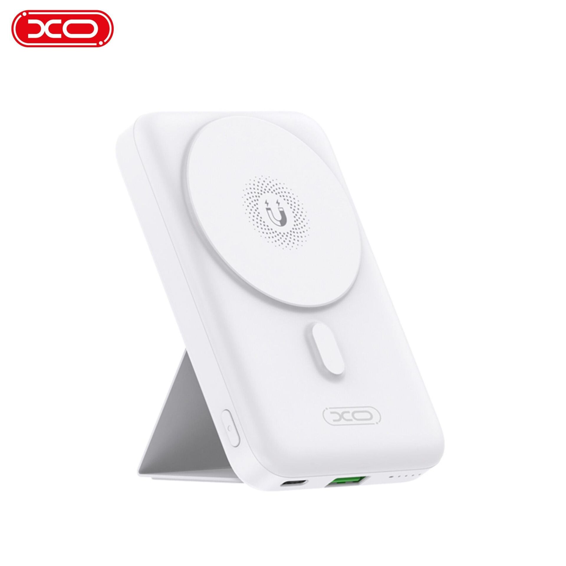 XO PR211 38.5W PD Hızlı Fast TYPE-C (USB-C)  USB-A Çift Çıkışlı Stant Özellikli MagSafe Uyumlu Kablosuz Wireless 10000 Mah Powerbank Şarj Aleti