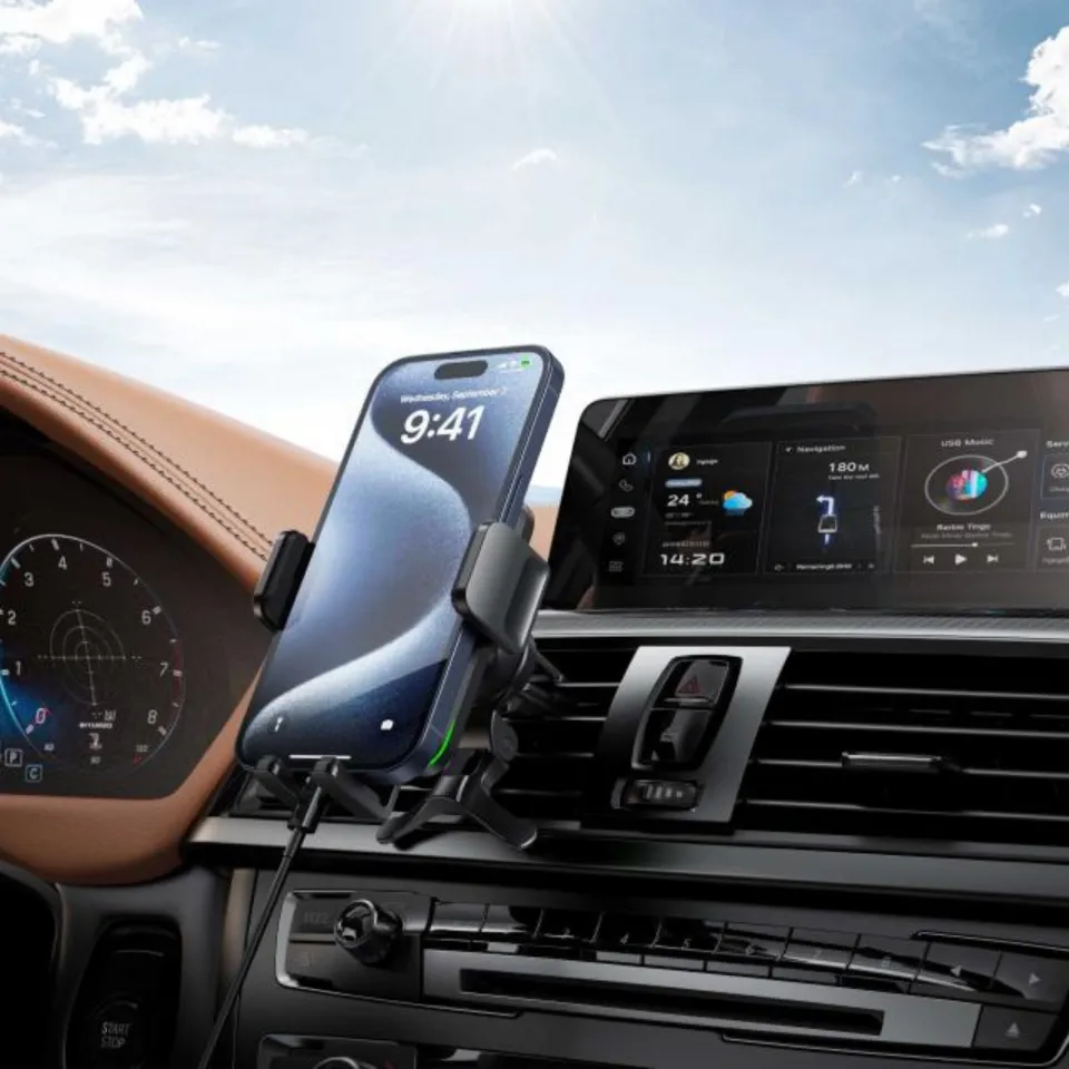 XO WX041 15W MagSafe Özellikli Havalandırma Klima Peteği Uyumlu Araç içi Şarj Aleti Telefon Tutucu