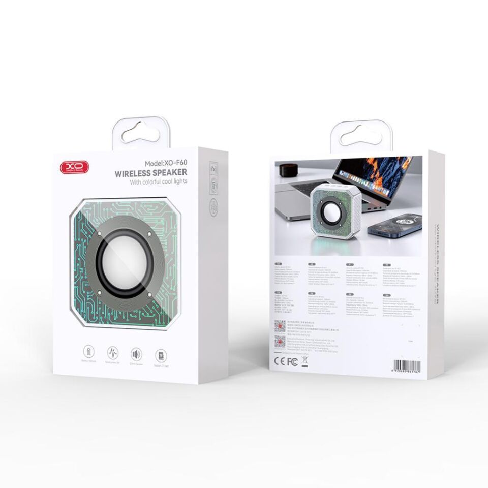 XO F60 3W 52mn SD Kart FM Radyo Destekli RGB Led Işıklı Wireless Bluetooth Kablosuz Speaker Hoparlör