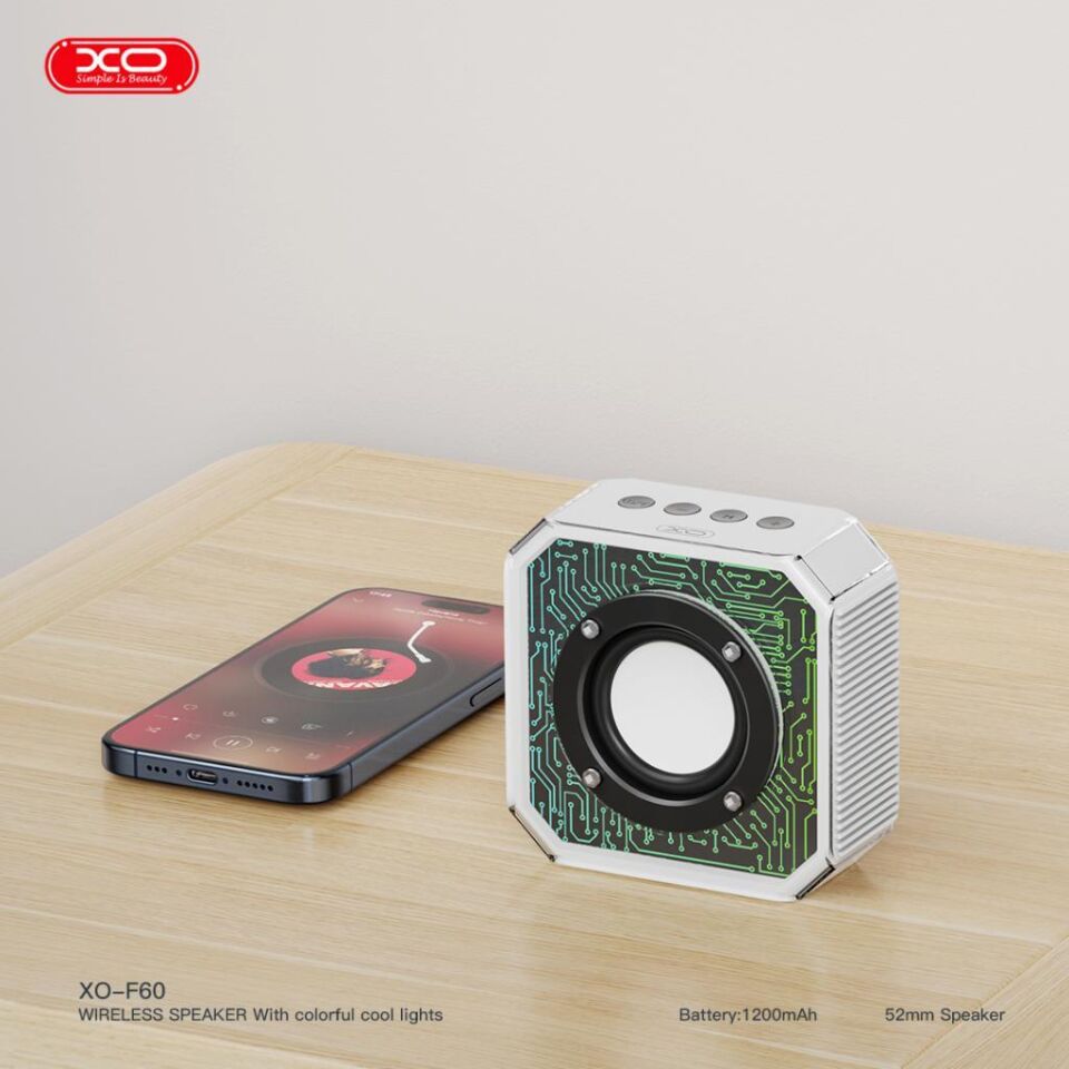 XO F60 3W 52mn SD Kart FM Radyo Destekli RGB Led Işıklı Wireless Bluetooth Kablosuz Speaker Hoparlör