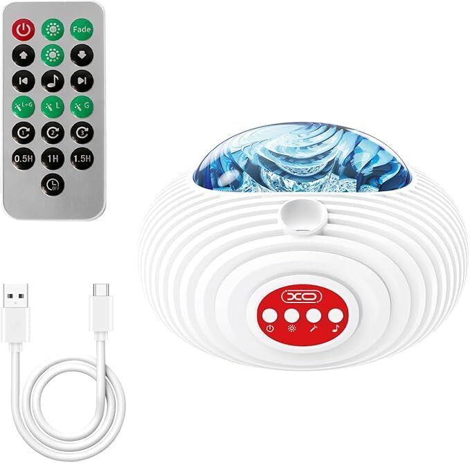 XO Galaksi Yıldız Projeksiyon Lambası YH12 – 14 Farklı Renkli Işık Gösterileri, Bluetooth Hoparlör, Uzaktan Kumanda ile Müzik ve Projeksiyon Efektleri, Beyaz