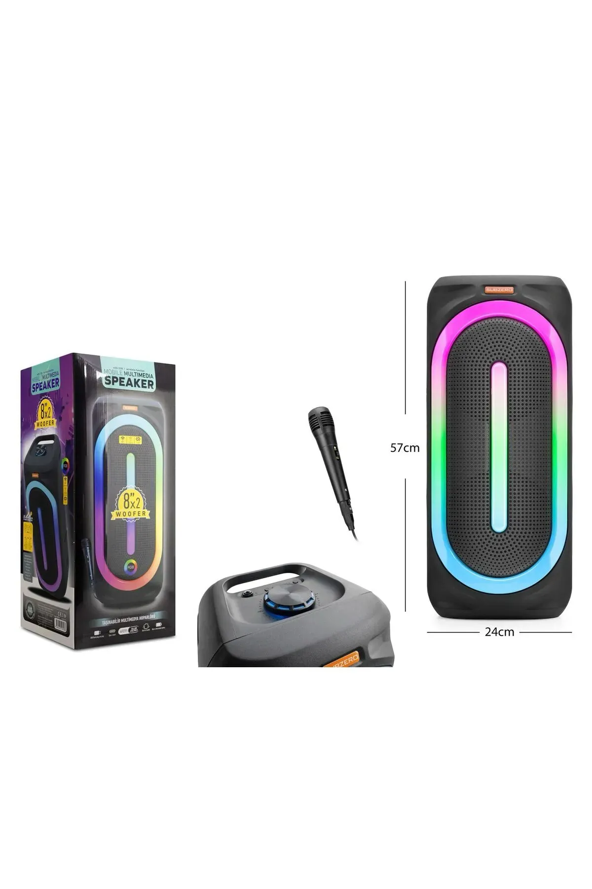 Subzero Bluetooth Hoparlör Wr195 Rgb Bluetoothusbsd (TWS ÖZELLİĞİ) Müzik Kutusu