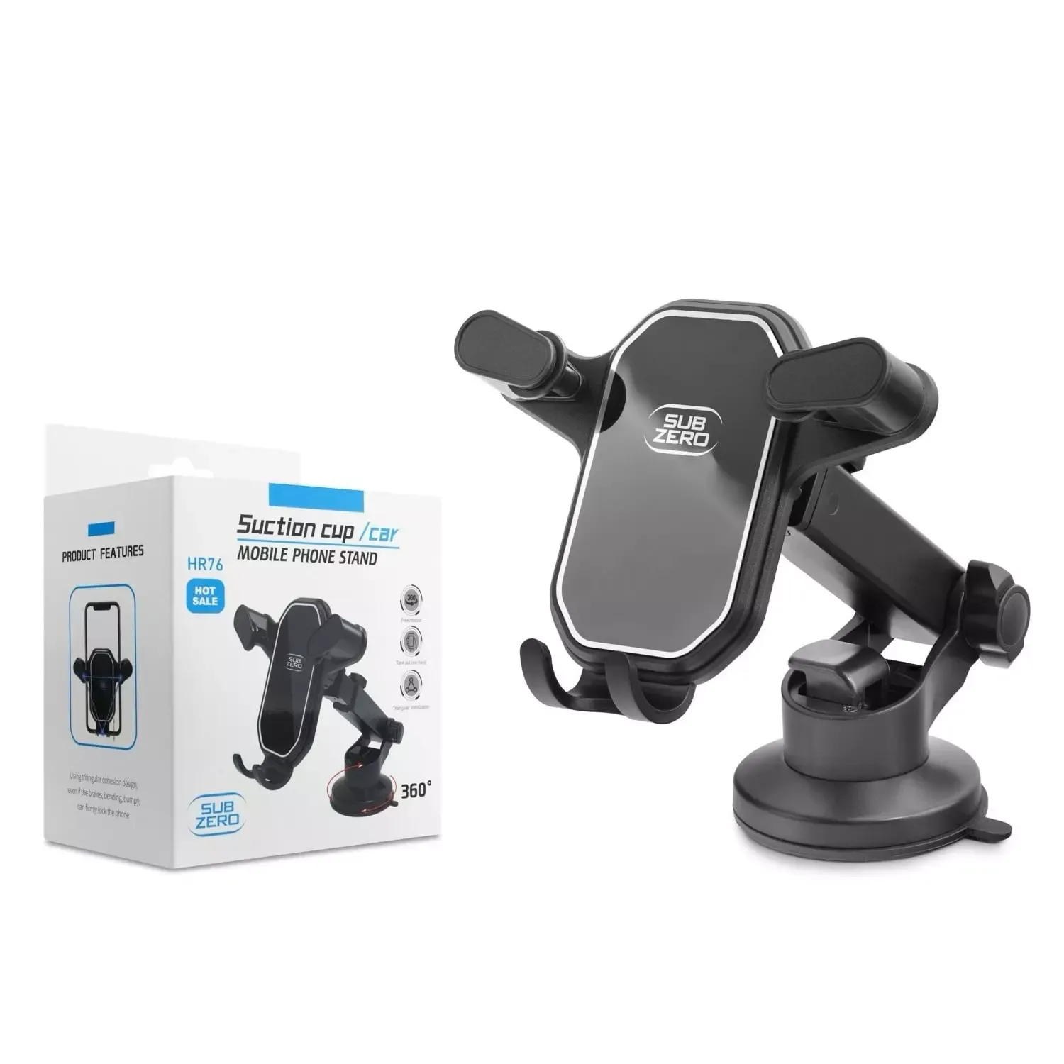 Subzero HR76 360 Derece Dönebilen Premium Araç Telefon Tutucu