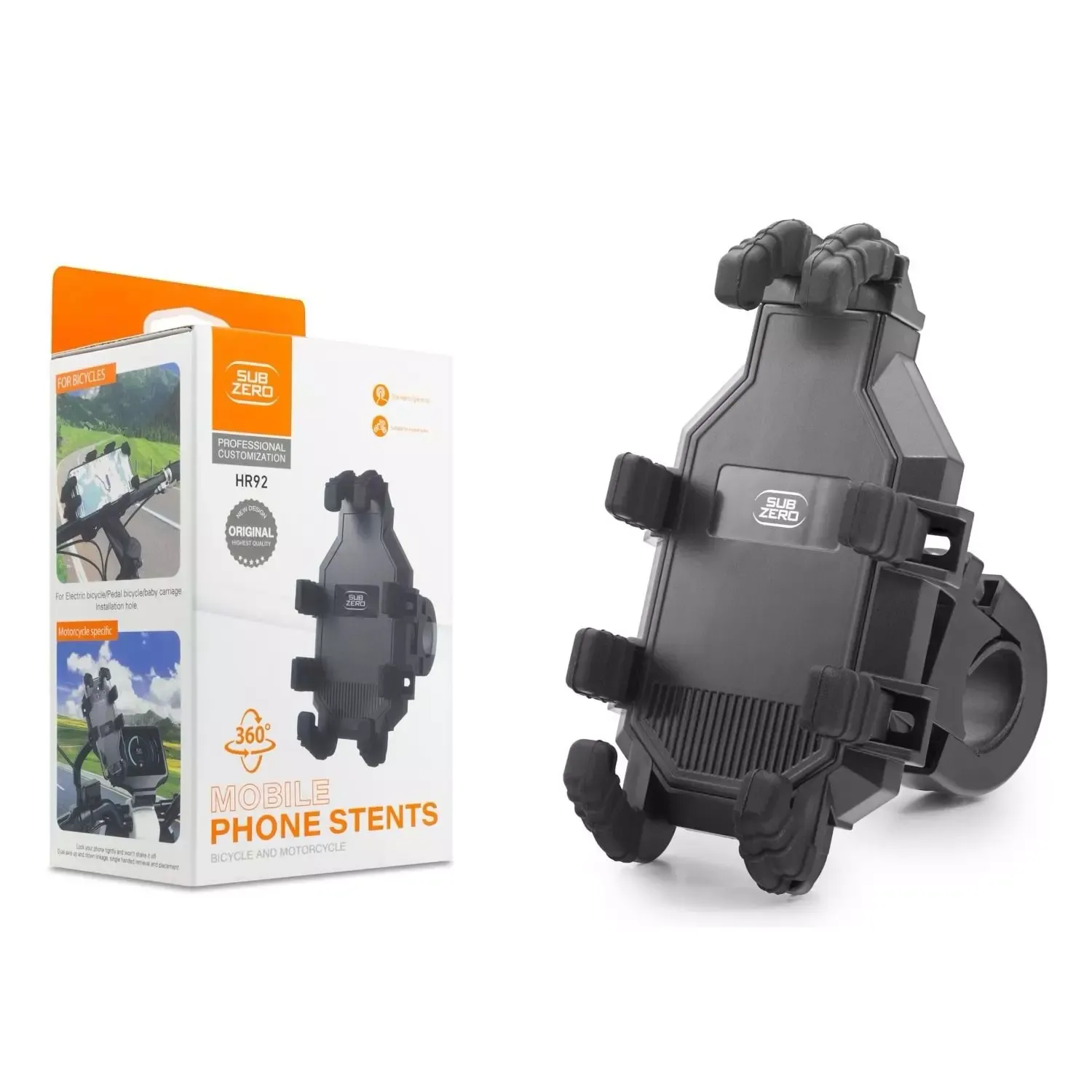 Subzero HR92 360 Derece Dönebilen Premium Motorsiklet Telefon Tutucu