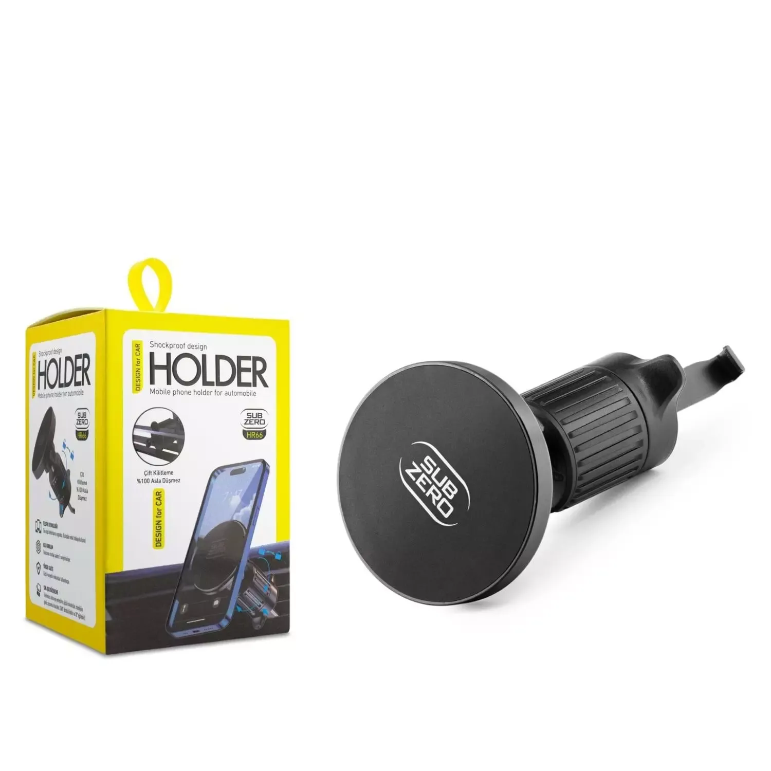Subzero HR66 Izgara Kancalı Magnetic Premium Araç Içi Telefon Tutucu