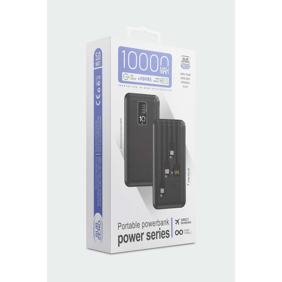 Subzero PR120 10.000 Mah Kablolu Standlı Powerbank