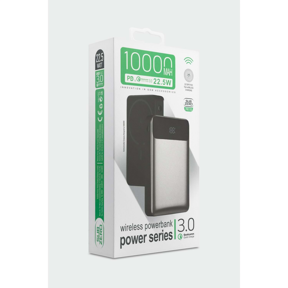 Subzero PR110 10.000 Mah Magsafe Kablosuz 22.5W Hızlı Powerbank