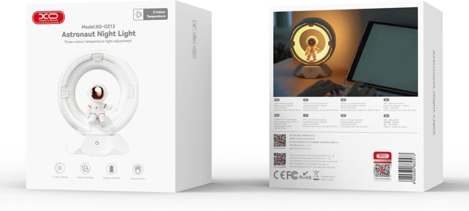 XO Simple is Beauty OZ12 Astronot Temalı Çocuk LED Gece Lambası