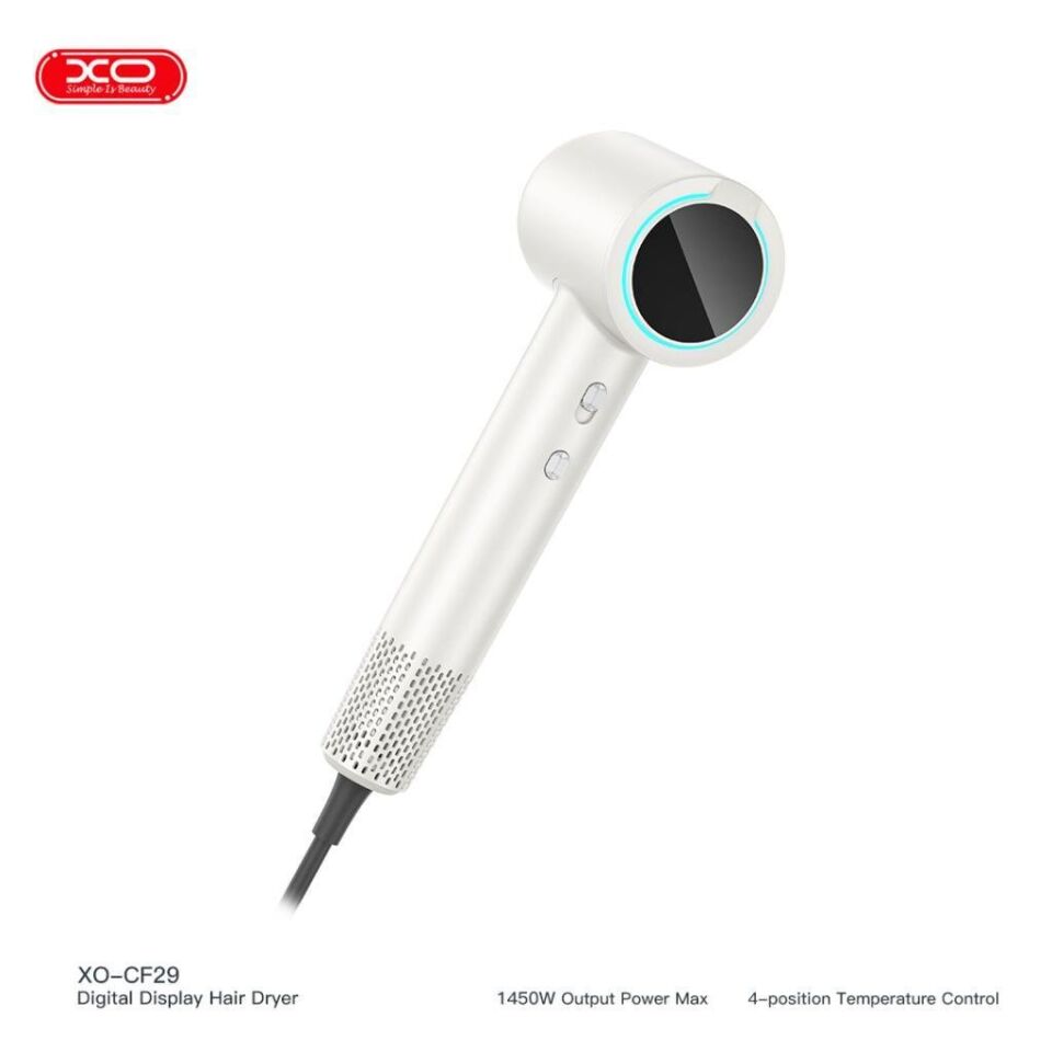 XO CF29 1600 W Dijital Ekranlı Akıllı Sıcaklık Kontrolü Yüksek Hızlı Saç Kurutma Makinesi