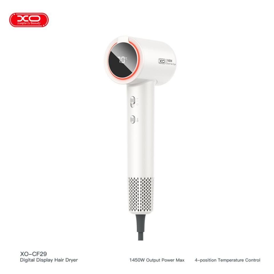 XO CF29 1600 W Dijital Ekranlı Akıllı Sıcaklık Kontrolü Yüksek Hızlı Saç Kurutma Makinesi