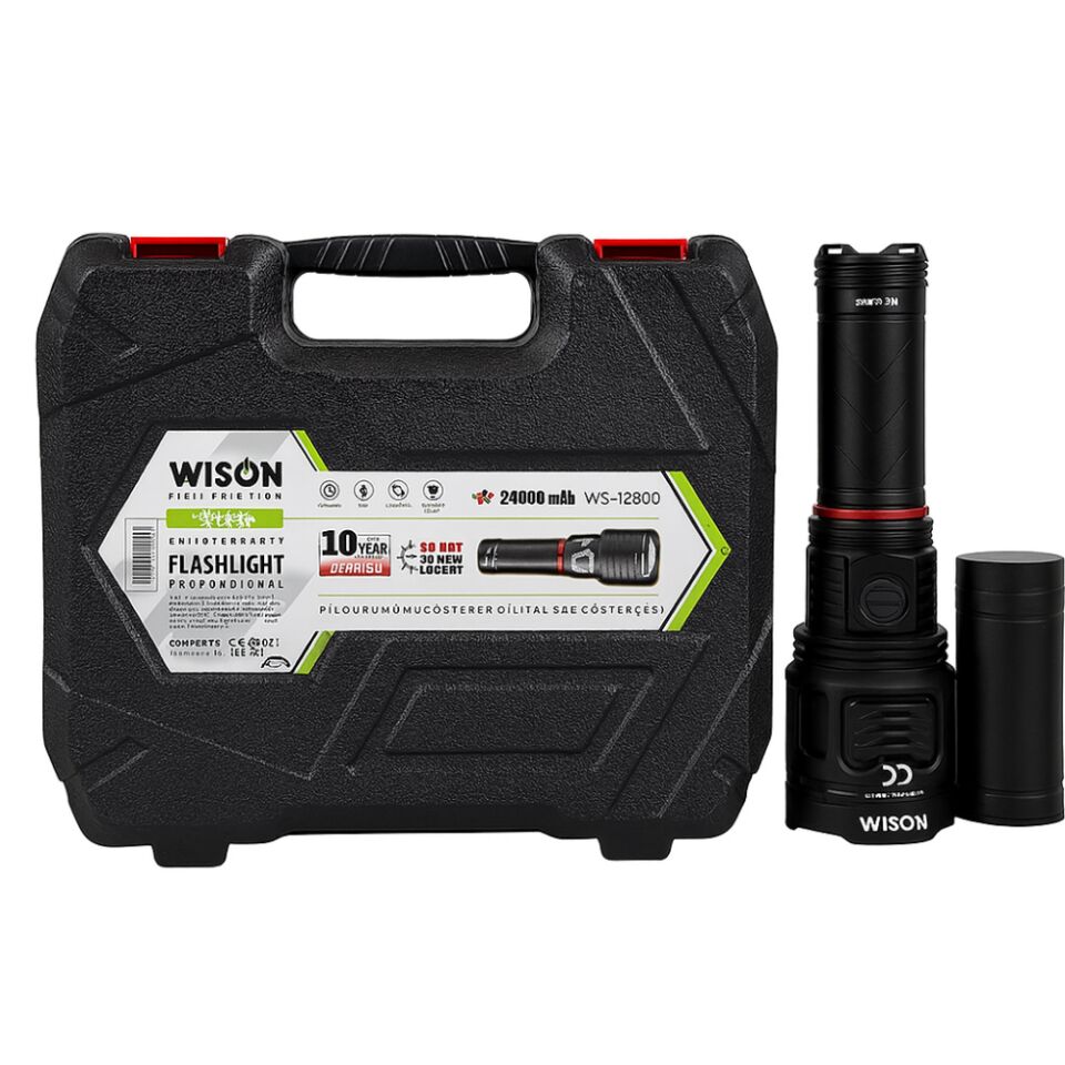 Wison WS-12800 80W 8000L 24000mAh Profesyonel Zoomlu El Feneri